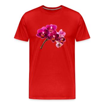 Orchidee Dunkellila - Männer Premium Bio T-Shirt - Rot - Vorne - Damien (186cm)