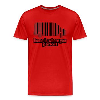 home is where you park it - Männer Premium Bio T-Shirt - Rot - Vorne - Damien (186cm)
