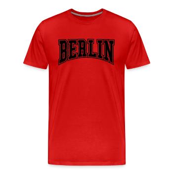 berlin_college_gewellt - Männer Premium Bio T-Shirt - Rot - Vorne - Damien (186cm)