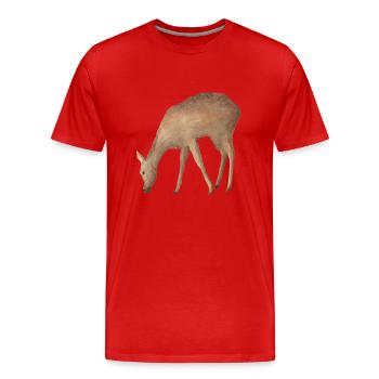Roe deer - Men's Premium Organic T-Shirt - red - Front - Damien (186cm)