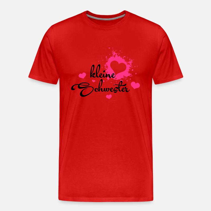 Kleine Schwester - Geschenk - Männer Premium Bio T-Shirt - Rot