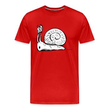 2020 08 30 snail 06 black white - Men's Premium Organic T-Shirt - red - Front - Damien (186cm)