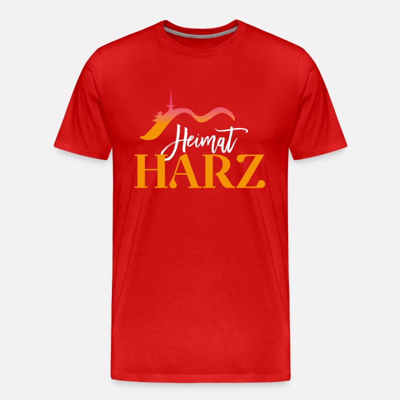 Heimat Harz Logo Version 2 - Männer Premium Bio T-Shirt - Rot