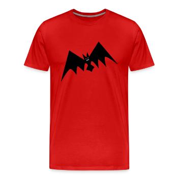 schwarze Fledermaus Fledermäuse Blutsauger Vampir - Männer Premium Bio T-Shirt - Rot - Vorne - Damien (186cm)