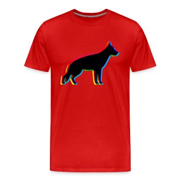 CMYK German Shepherd - Men's Premium Organic T-Shirt - red - Front - Damien (186cm)