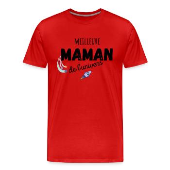 meilleure maman de l'univers cadeau maman - T-shirt bio Premium Homme - rouge - Devant - Damien (186cm)