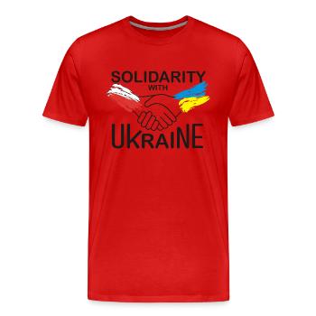 Poland in solidarity with Ukraine - Men's Premium Organic T-Shirt - red - Front - Damien (186cm)