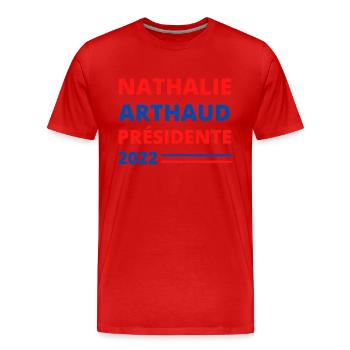 NATHALIE ARTHAUD PRESIDENTE 2022 - T-shirt bio Premium Homme - rouge - Devant - Damien (186cm)