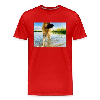 Altdeutscher Schäferhund - Männer Premium Bio T-Shirt - Rot - Vorne - Damien (186cm)