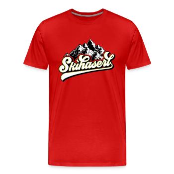 Farben änderbar | Skihaserl - Männer Premium Bio T-Shirt - Rot - Vorne - Damien (186cm)
