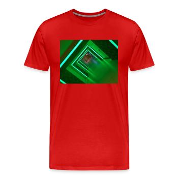 LED Flur Geschenk & Geschenkidee - Männer Premium Bio T-Shirt - Rot - Vorne - Damien (186cm)
