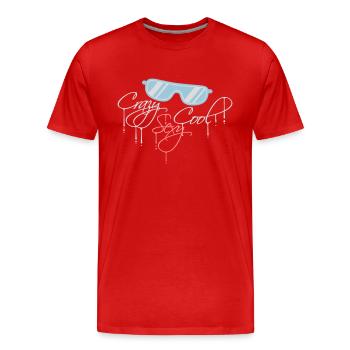 design cool sexy fou - T-shirt bio Premium Homme - rouge - Devant - Damien (186cm)