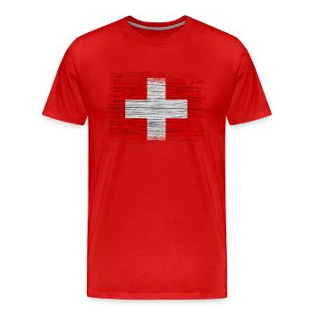 Schweiz Schweizer Alpen Europa Berge Schweiz - Männer Premium Bio T-Shirt - Rot - Vorne - Damien (186cm)