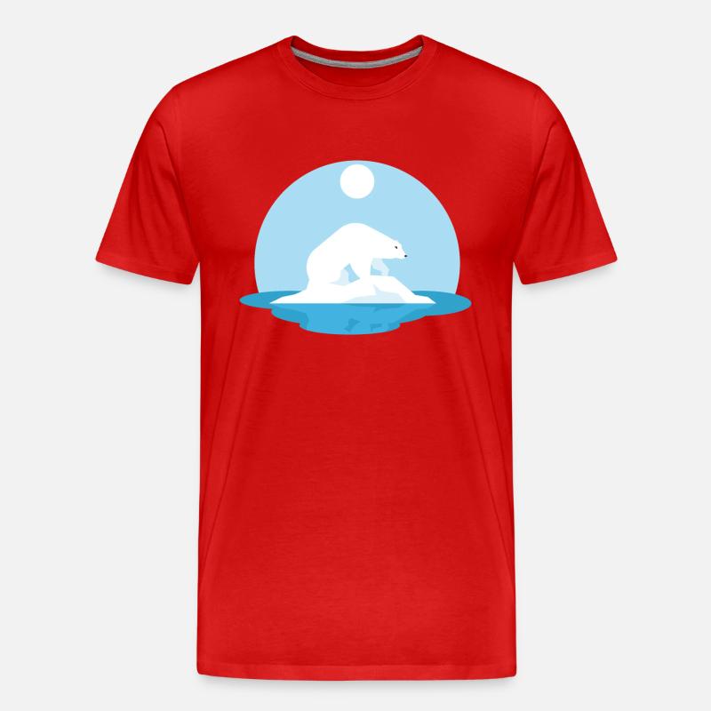 Eisbär - Männer Premium Bio T-Shirt - Rot