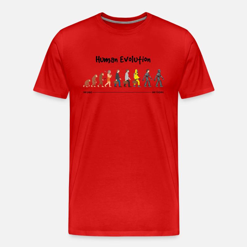 Evolution eine robotische Zukunft - Männer Premium Bio T-Shirt - Rot