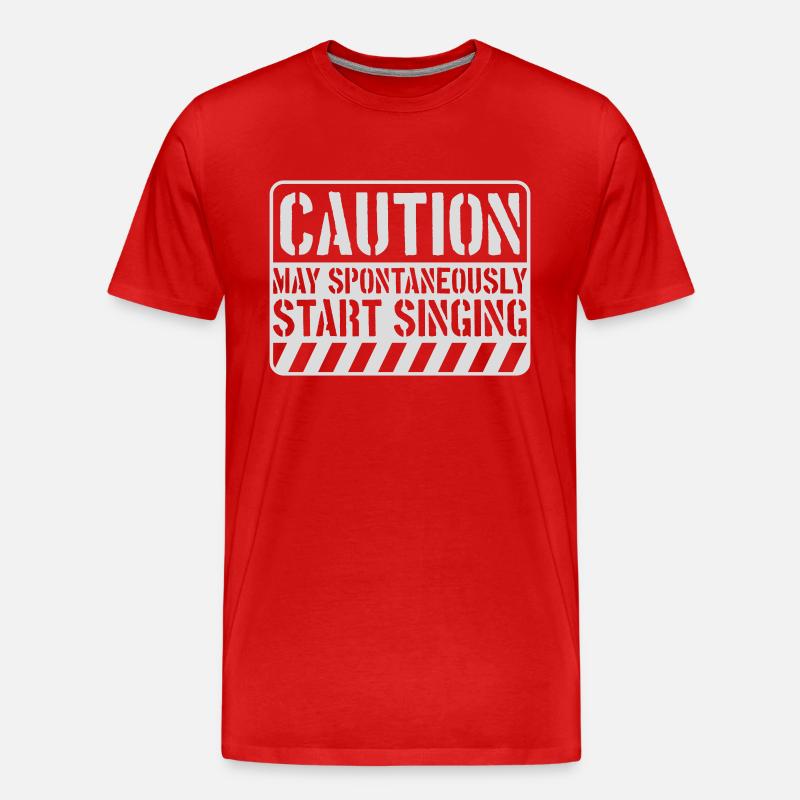may spontaneously start singing - Men's Premium Organic T-Shirt - red
