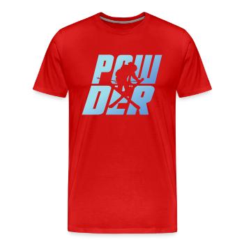 Ski Freestyle, Ski, Ski - Poudreuse - T-shirt bio Premium Homme - rouge - Devant - Damien (186cm)