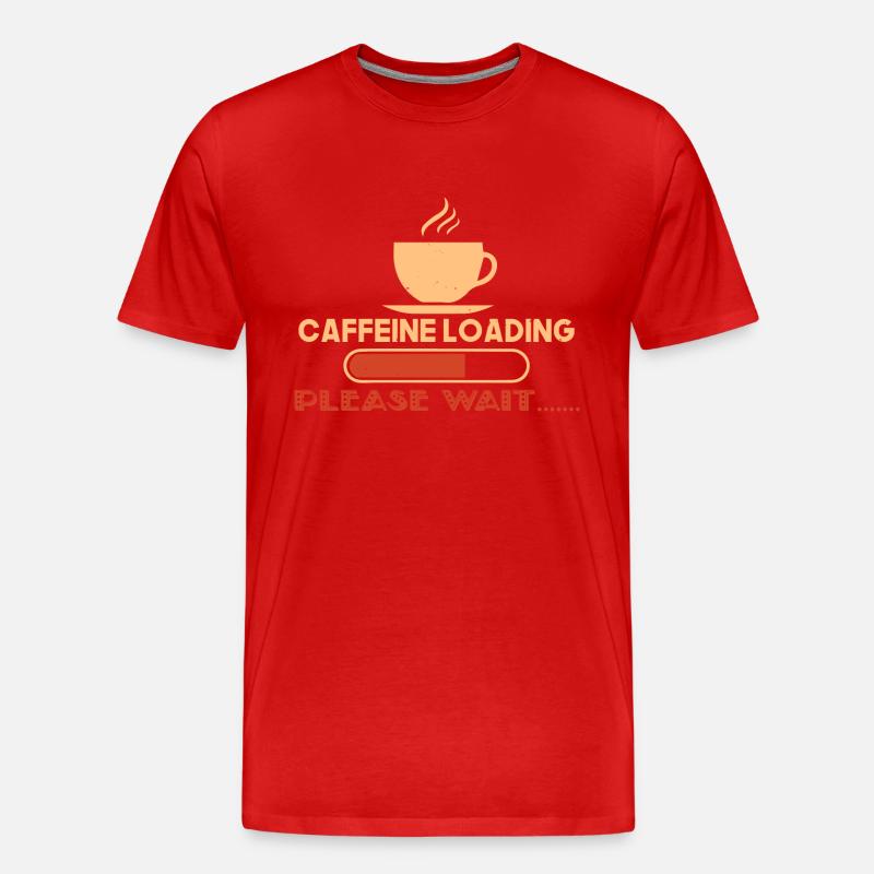KOFFEINLADUNG BITTE WARTEN - Männer Premium Bio T-Shirt - Rot