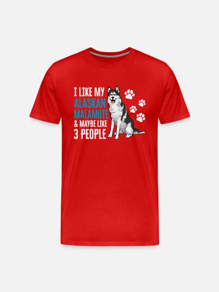 Alaskan Malamute Dog - Men's Premium Organic T-Shirt - red