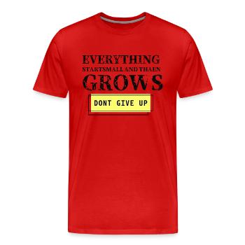 Conception écrite motivationnelle en anglais - T-shirt bio Premium Homme - rouge - Devant - Damien (186cm)