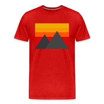 Minimalistic Mountains - Men's Premium Organic T-Shirt - red - Front - Damien (186cm)