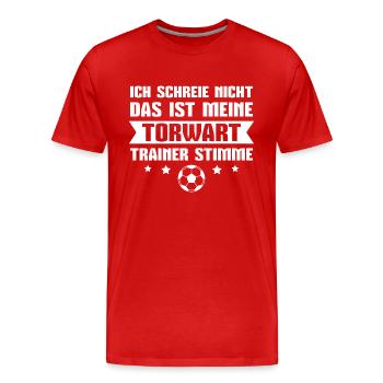 Torwarttrainer Fußball Trainer - Männer Premium Bio T-Shirt - Rot - Vorne - Damien (186cm)
