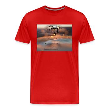 Tear Drop Future World Digital Art Fashion Design - Männer Premium Bio T-Shirt - Rot - Vorne - Damien (186cm)