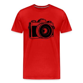 Photographe Photographie Caméra de photographie - T-shirt bio Premium Homme - rouge - Devant - Damien (186cm)