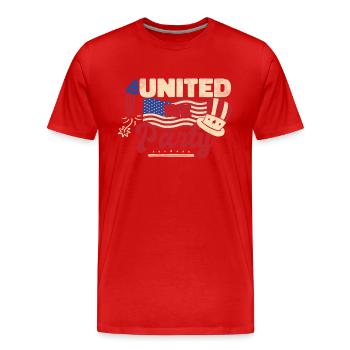 Vereint feiern wir - Männer Premium Bio T-Shirt - Rot - Vorne - Damien (186cm)
