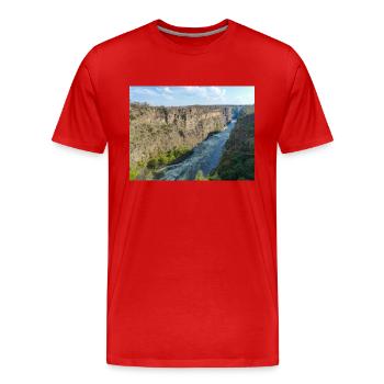 gorge près des chutes Victoria au Zimbabwe - T-shirt bio Premium Homme - rouge - Devant - Damien (186cm)