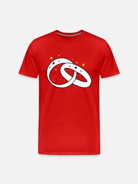 wedding rings for engagement2 - Men's Premium Organic T-Shirt - red