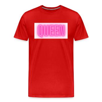 Queen - Männer Premium Bio T-Shirt - Rot - Vorne - Damien (186cm)