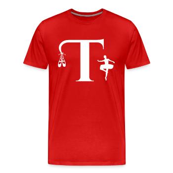 Lettre t ballerine - T-shirt bio Premium Homme - rouge - Devant - Damien (186cm)