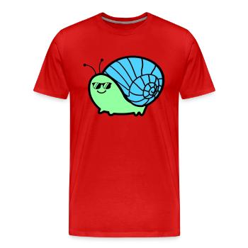 Snail Cool - Men's Premium Organic T-Shirt - red - Front - Damien (186cm)