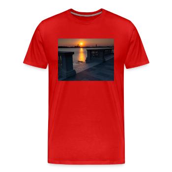Sonnenuntergang in Venedig - Männer Premium Bio T-Shirt - Rot - Vorne - Damien (186cm)