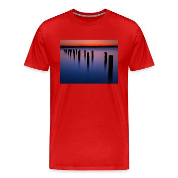 Evening atmosphere at Lake Starnberg - Men's Premium Organic T-Shirt - red - Front - Damien (186cm)