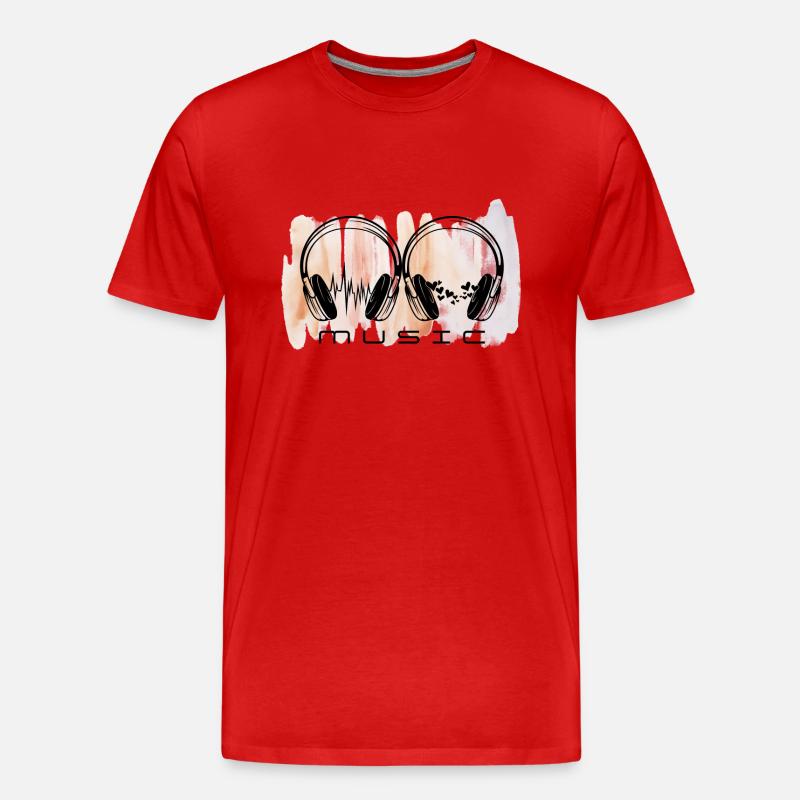 Frequenzen der Liebe. Kopfhörer. - Männer Premium Bio T-Shirt - Rot