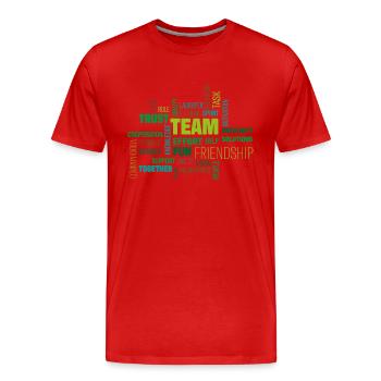 Team - Männer Premium Bio T-Shirt - Rot - Vorne - Damien (186cm)