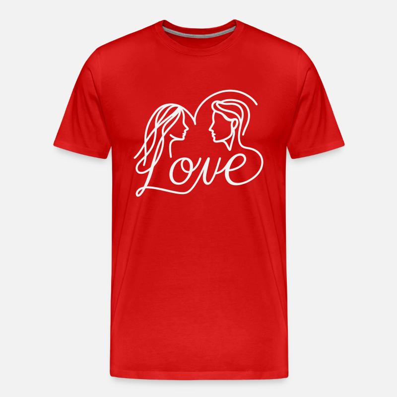 Liebe - Männer Premium Bio T-Shirt - Rot
