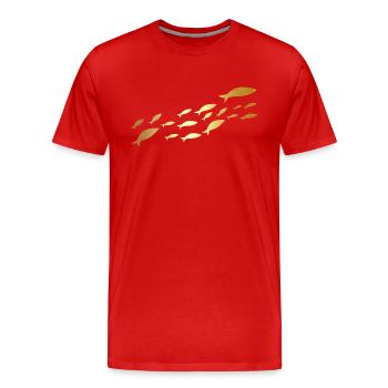 Golden Sardine Fish - Men's Premium Organic T-Shirt - red - Front - Damien (186cm)