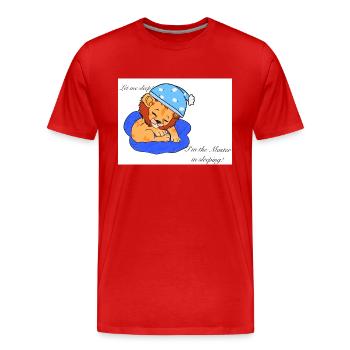 Sleeping Lion - Men's Premium Organic T-Shirt - red - Front - Damien (186cm)