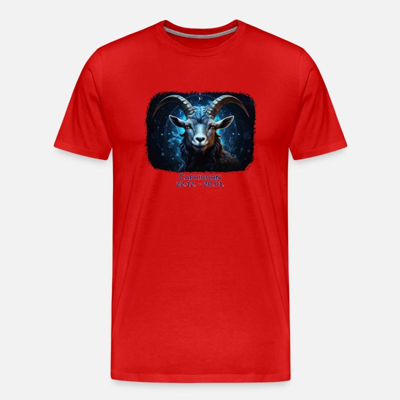 Sternzeichen Steinbock Datum - Männer Premium Bio T-Shirt - Rot