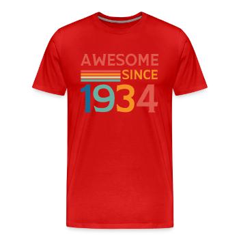 Awesome since 1934 - T-shirt bio Premium Homme - rouge - Devant - Damien (186cm)