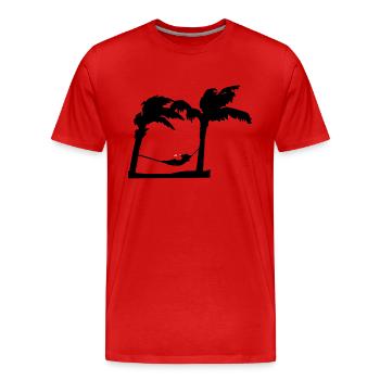 Strand - Männer Premium Bio T-Shirt - Rot - Vorne - Damien (186cm)