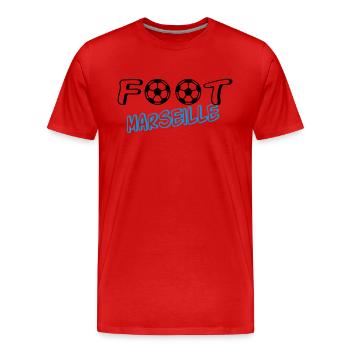 Fuß Marseille - Männer Premium Bio T-Shirt - Rot - Vorne - Damien (186cm)