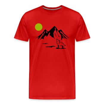 wolf vollmond - Männer Premium Bio T-Shirt - Rot - Vorne - Damien (186cm)