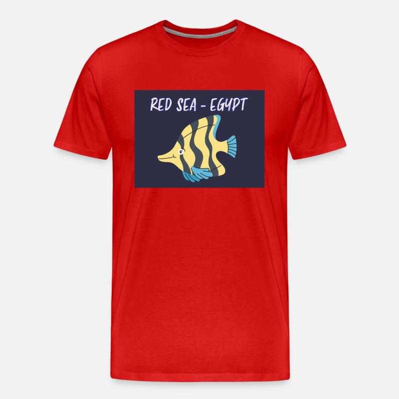Red SEA Fish Design - Männer Premium Bio T-Shirt - Rot
