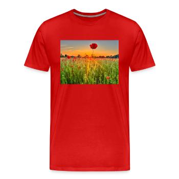 Mohnfeld Wolfsburg - Männer Premium Bio T-Shirt - Rot - Vorne - Damien (186cm)