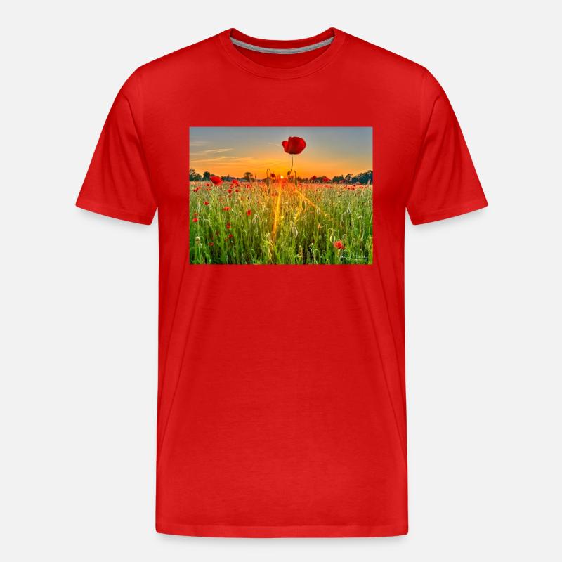 Mohnfeld Wolfsburg - Männer Premium Bio T-Shirt - Rot