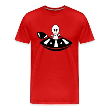 alien ufo - Männer Premium Bio T-Shirt - Rot - Vorne - Damien (186cm)